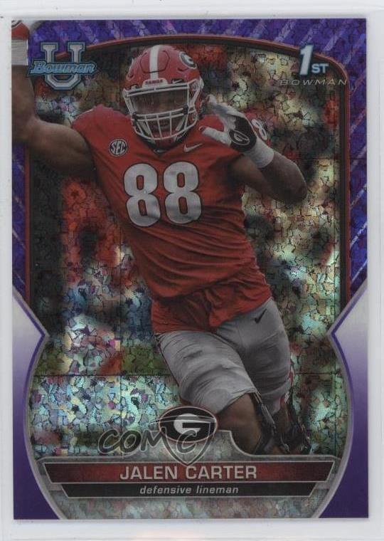 2022 Bowman U Chrome Purple Mini-Diamond Refractor 43/399 Jalen Carter #37 17f8