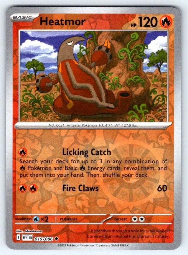 Pokemon TCG Heatmor 19/86 White Flare SV10.5 Reverse Holo NM