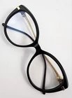 AS NEW CARTIER PANTHERE CAT EYE CTO282O BLACK AND GOLD PLATED OPTICAL FRAMES