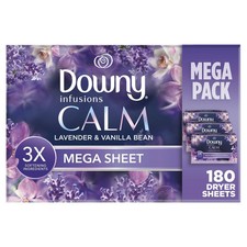 Downy Calm Mega Dryer Sheets, Large Fabric Softener Sheets for Laundry , Stat...