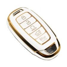 Key Fob Cover Compatible with Hyundai Palisade Elantra Elantra N Smart 5 White