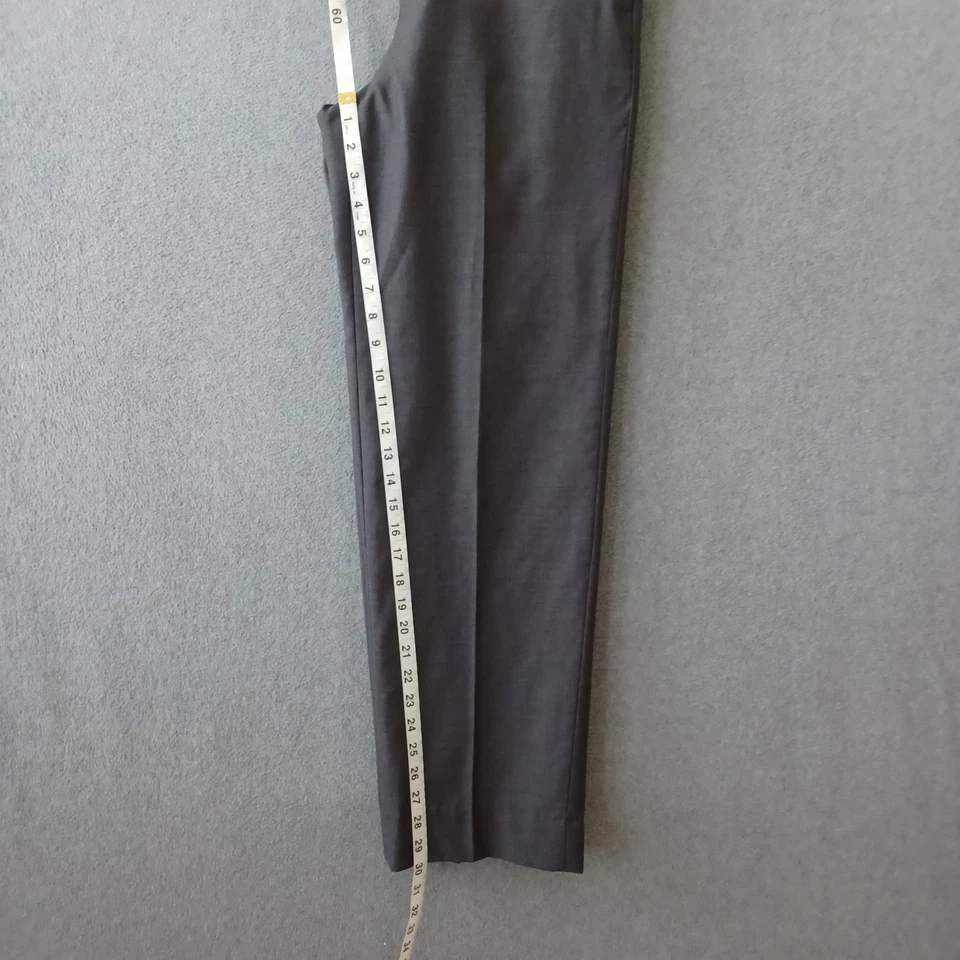 Pantalones Gino Valentino Para Hombres 32 Gris Frente Plano Pierna Recta Informal Ropa de Trabajo Pantalones Foto 4 de 4