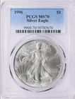1996 SILVER EAGLE PCGS MS70 *Key Date*