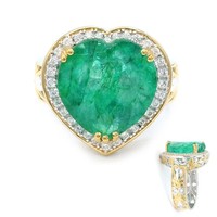Silberring Mit Sambischem Smaragd Im Herzschliff- Echtschmuck