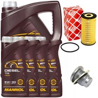 MotoröL Filter Set Mannol 5W-30 API 9 Liter + Schraube FüR Opel Movano B 2.3 X62