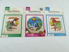 Gallery Glass Painting Patterns Glass Art Lot of 3(lot#5)