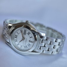 Gucci Roman Day Womens Watch Quartz Dress 27mm Silver wrist 15cm Timepiece