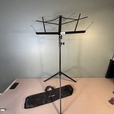 TITAN TMS25-BLK Matte Black Folding Music Stand School Concert Band with Case