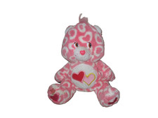 2006 Care Bears All Over Heart Print "Love A Lot Plush Bear Valentine Play Along