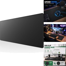 XL Black Gaming Mouse Pad, 31.5 x 11.8 Inches, Anti-Fray, Water-Resistant