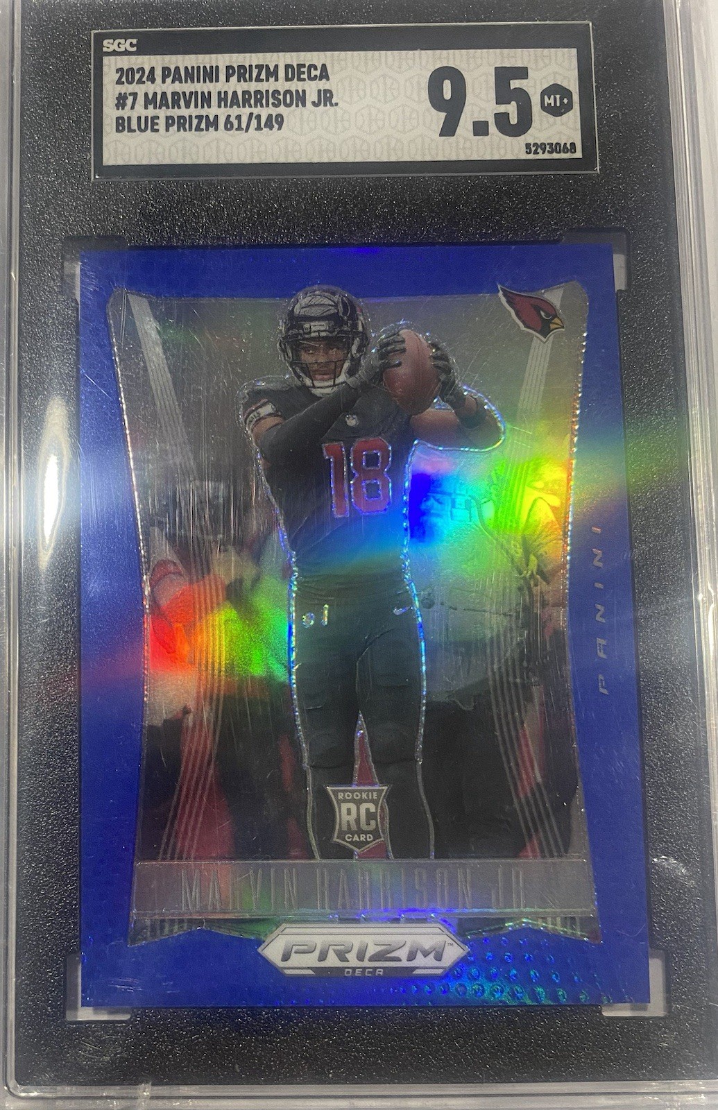 2024 Panini Prizm Deca Marvin Harrison Jr. #7 Blue Prizm /149 RC Arizona Ohio SP