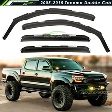 For 2005-2015 Tacoma Double Cab In-Channel Rain Guards Window Visors Vent Shade