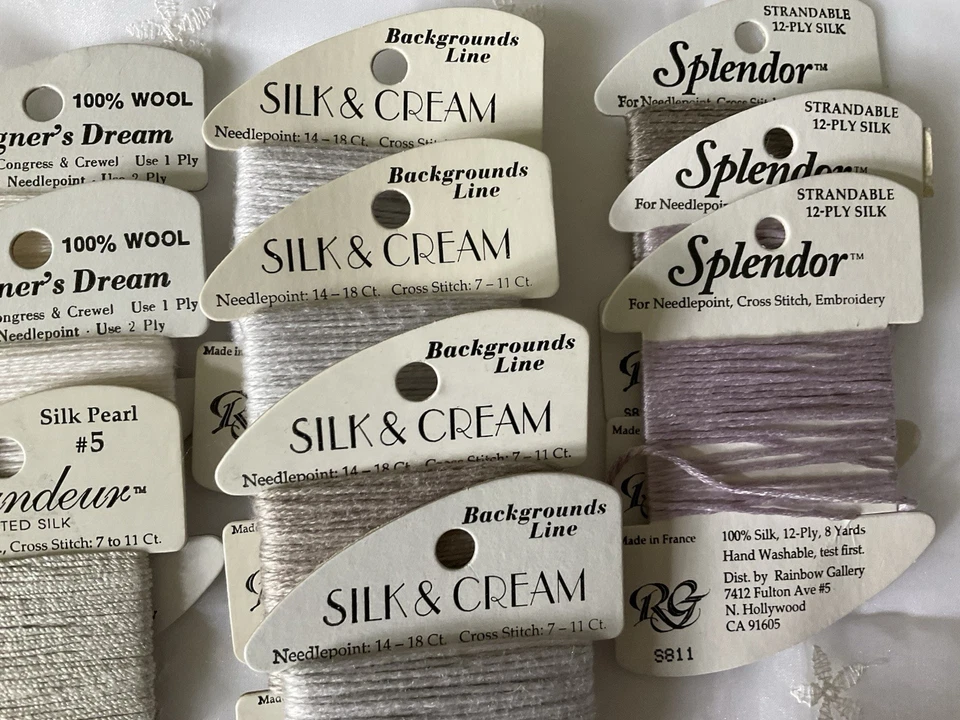Needlepoint Threads Lot of 10 Rainbow Gallery Purples Grays Silver 1 Used - Image 3 of 4