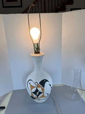 Hopi Ceramic Lamp with Parrot Design — Signed by Felipa Aragon