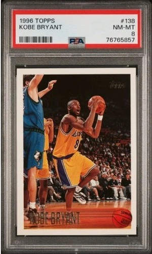 1996-97 Topps Kobe Bryant Rookie RC #138 Los Angeles Lakers PSA 8