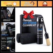 Complete Interior Car Cleaning Kit - Professional Auto Detailing Supplies & Brus