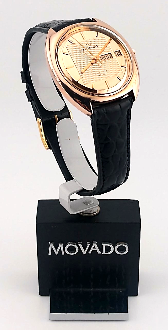 Vintage 1966 Movado Kingsmatic HS 360 Sub Sea 18K Gold Watch