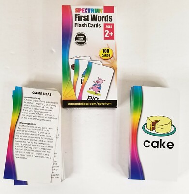 Carson Dellosa Spectrum First Words Flash Cards Preowned Ages 2+ 100 ...