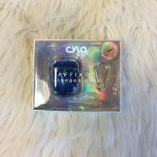 NEW Cylo Pop Airpods Case Blue Glitter Affix-it w/carabiner Hook