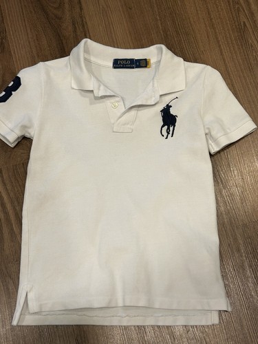 Polo Ralph Lauren Boys Embroidered White Polo Shirt Sz 5