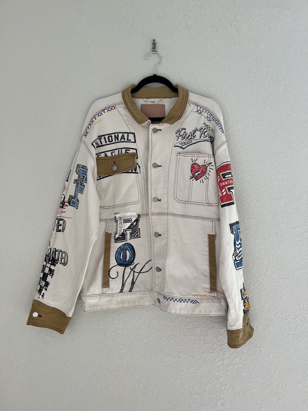 Giacca camionista nostalgica XXL disegnata a mano prima fila tutto sopravvalutato