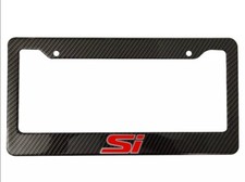 Honda Civic Si Carbon Fiber License Plate Frame Car Truck Suv New Us