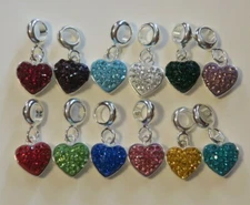 NEW DaVinci Beads & Charms Interchangeable Jewelry - Birthstone CZ Heart Dangle