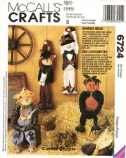 McCall's Crafts Sewing Pattern BUNGEE Door HOLIDAY DOLLS 6724 C Quayle 16" UNCUT