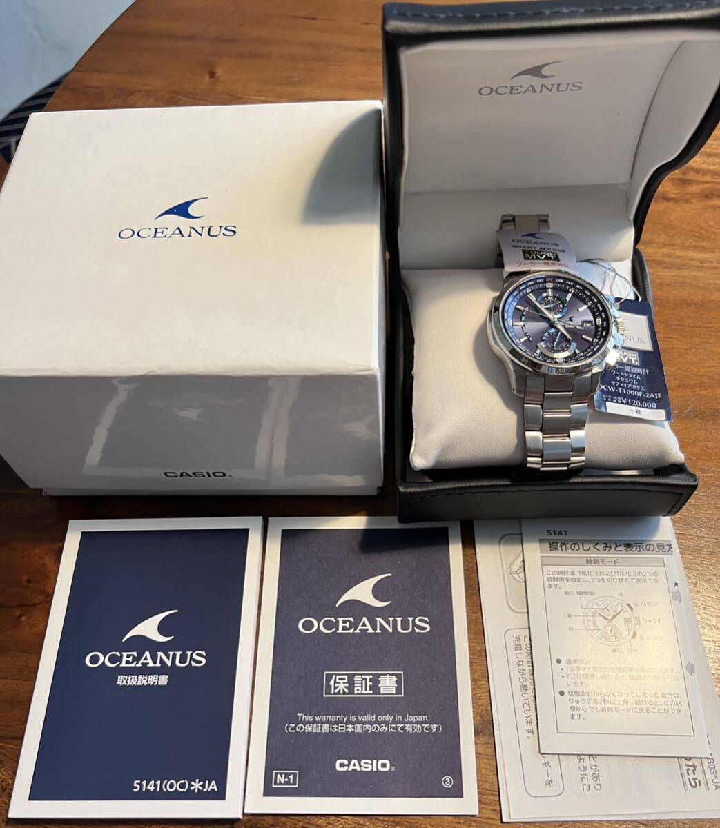 Casio Jeweled Oceanus Ocw-T1000F-2Ajf Radio Solar Blue Watch Auth 