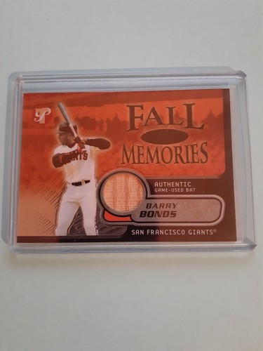 2002 Topps Pristine Barry Bonds Fall Memories Game-Used Bat- FM-BB  #'d 50/425
