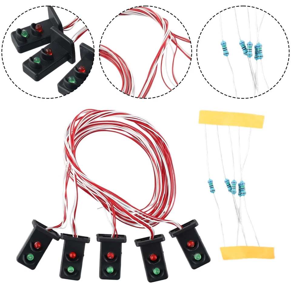 Neu 5 Stk. Ampeln LED Signal Lichtsignal 20mm12V/16V Rot/gr??n Spur HO - Bild 4 von 4