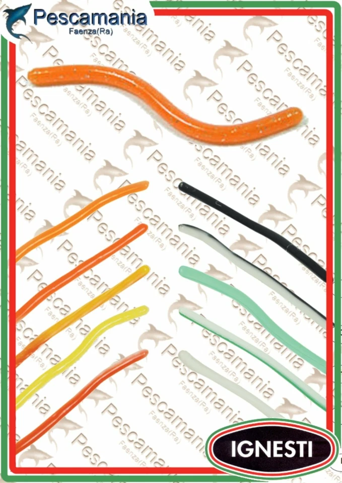 Artificiale Ignesti trout worm 7,5cm trota rock fishing - 10 pezzi spaghetti