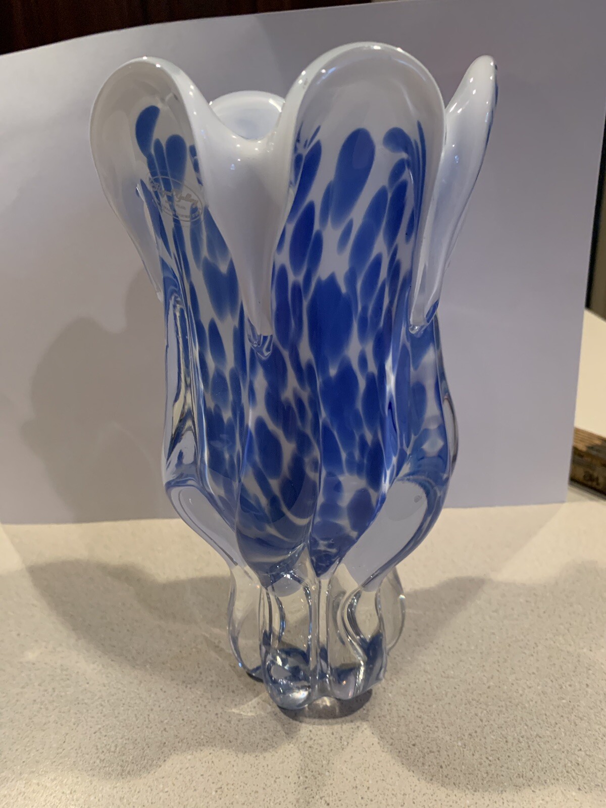 VINTAGE ROYAL GALLERY VASE Poland BEAUTIFUL White / BLUE Color eBay