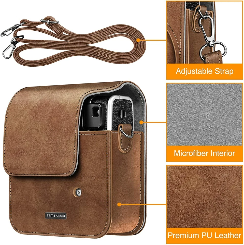 Funda para Fujifilm Instax Mini 40 Cámara Instantánea Cuero Vegano Bolsa Cubierta con Correa Foto 3 de 4