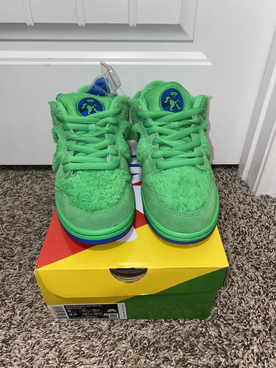 Nike SB Dunk Low x Grateful Dead Green Bear 2020 Men's Size 8