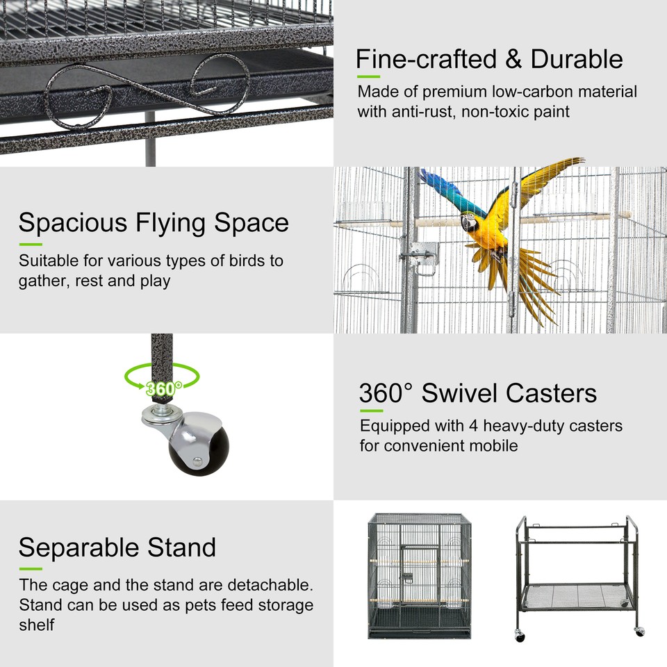 Multiple Sizes Durable Steel Bird Cage Best Place for Birds Large ...