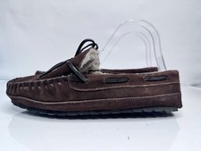 Minnetonka Women's Shearling Lined Suede Moccasin Slippers, Size US 7