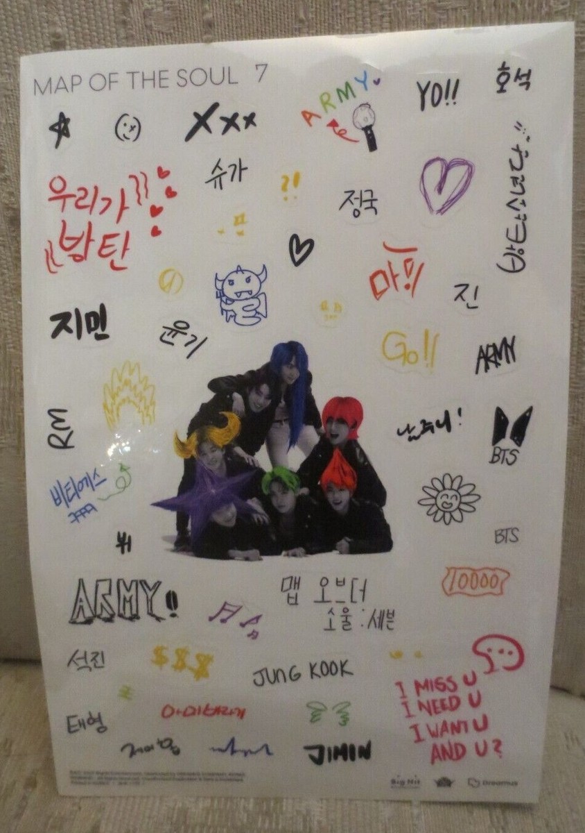 BTS Map of the Soul 7 album ver 4 with photocards Stickers Poster