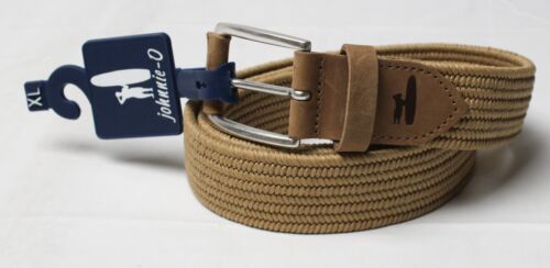Johnnie-O Men's Genuine Leather Cotton Stretch Belt LV5 Olive Size XL - Picture 1 of 8