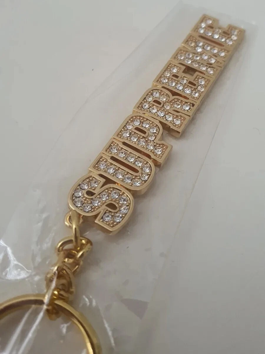 SS18 Supreme Block Logo metal keychain gold keyring New and unopened Accessory