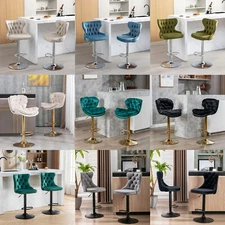 Set of 1/2 Swivel Bar Stools Adjustable Height Pub Chairs Kitchen Dining Chairs