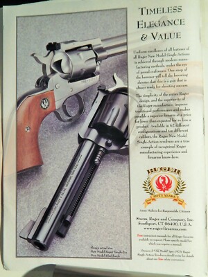 RUGER REVOLVER HANDGUN FIREARM ORIGINAL VTG 1999 ADVERTISEMENT | eBay