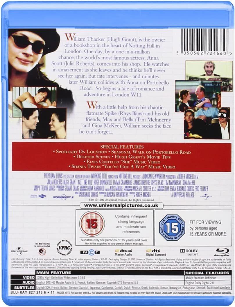 Notting Hill (Bluray) Tim McInnerny Clarke Peters John Shrapnel James