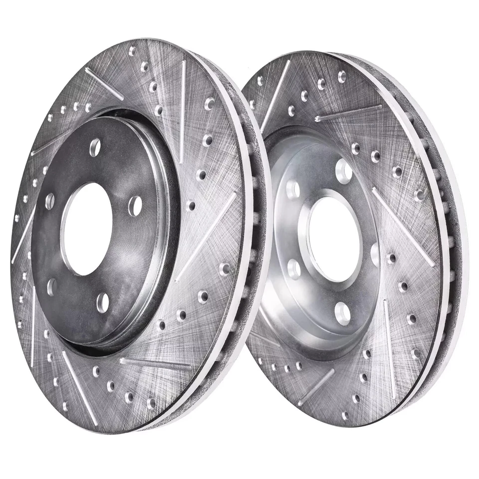 Front Rear Drilled Rotors Brake Pads for 2001-2007 Town & Country Grand Caravan Foto 3 de 4