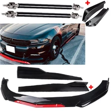 Front Rear Bumper Lip Spoiler Splitter Body Kit Side Skirt For Dodge Charger