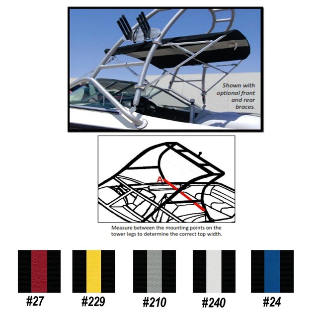 TOWER BIMINI TOP for Wakeboard Tower Boats 5'L X 26"H X 82"90"W