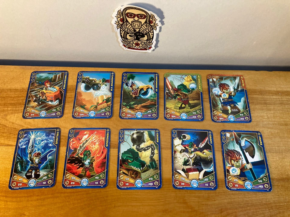 Lego CHIMA лот из 10 карт 2013 гронк CRAGGER Laval grapt JAHAK Chompor vengious - Изображение 2 из 4