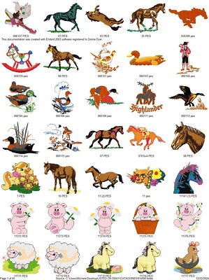 1500 PLUS FARM  EMBROIDERY MACHINE DESIGNS PES HUS JEF DST EXP VP3 XXX USB