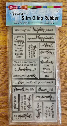Stampendous Fran’s Slim Boxed Words Cling Rubber Stamp CSL10 NIP - Picture 1 of 1