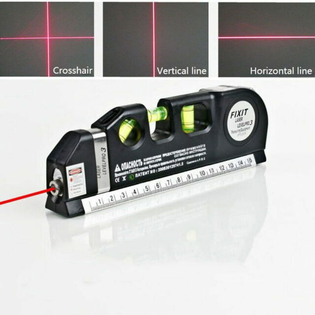 Multipurpose Laser Level Vertical Horizon Measuring Tools Tape Aligner Ruler New